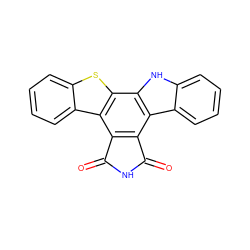 O=C1NC(=O)c2c1c1c3ccccc3[nH]c1c1sc3ccccc3c21 ZINC000013554108