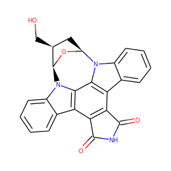 O=C1NC(=O)c2c1c1c3ccccc3n3c1c1c2c2ccccc2n1[C@@H]1O[C@H]3C[C@@H]1CO ZINC000003784268