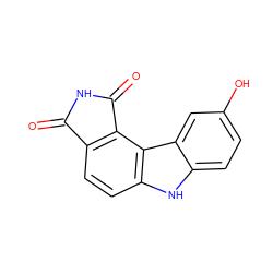 O=C1NC(=O)c2c1ccc1[nH]c3ccc(O)cc3c21 ZINC000034804054