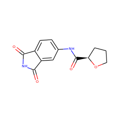 O=C1NC(=O)c2cc(NC(=O)[C@H]3CCCO3)ccc21 ZINC000000613915