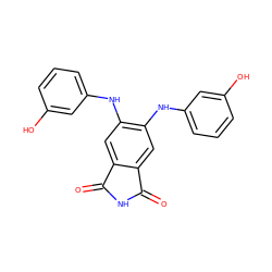 O=C1NC(=O)c2cc(Nc3cccc(O)c3)c(Nc3cccc(O)c3)cc21 ZINC000073169904