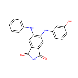 O=C1NC(=O)c2cc(Nc3cccc(O)c3)c(Nc3ccccc3)cc21 ZINC000073169906