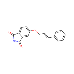 O=C1NC(=O)c2cc(OC/C=C/c3ccccc3)ccc21 ZINC000072113183