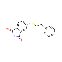 O=C1NC(=O)c2cc(SCCc3ccccc3)ccc21 ZINC000095576793