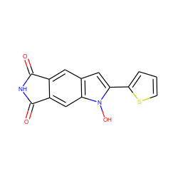 O=C1NC(=O)c2cc3c(cc21)cc(-c1cccs1)n3O ZINC000653846186