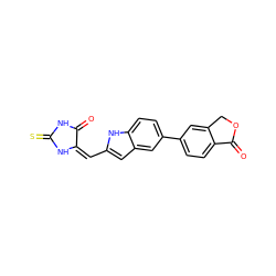 O=C1NC(=S)N/C1=C/c1cc2cc(-c3ccc4c(c3)COC4=O)ccc2[nH]1 ZINC000101464039