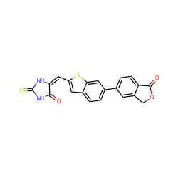 O=C1NC(=S)N/C1=C/c1cc2ccc(-c3ccc4c(c3)COC4=O)cc2s1 ZINC000101464022