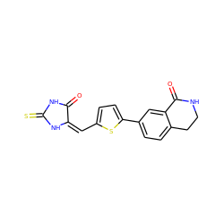 O=C1NC(=S)N/C1=C/c1ccc(-c2ccc3c(c2)C(=O)NCC3)s1 ZINC000103231565