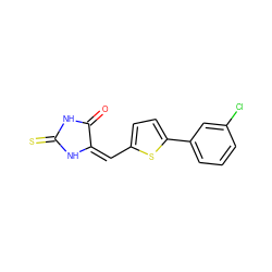 O=C1NC(=S)N/C1=C/c1ccc(-c2cccc(Cl)c2)s1 ZINC000103238465