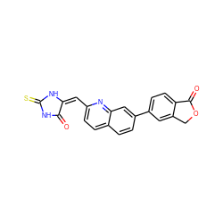 O=C1NC(=S)N/C1=C/c1ccc2ccc(-c3ccc4c(c3)COC4=O)cc2n1 ZINC000101464044