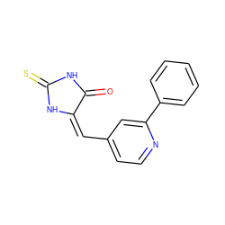 O=C1NC(=S)N/C1=C/c1ccnc(-c2ccccc2)c1 ZINC000474608602