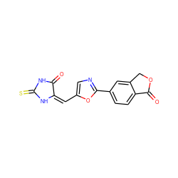 O=C1NC(=S)N/C1=C/c1cnc(-c2ccc3c(c2)COC3=O)o1 ZINC000101463997