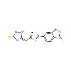 O=C1NC(=S)N/C1=C/c1csc(-c2ccc3c(c2)COC3=O)n1 ZINC000101464001