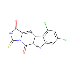 O=C1NC(=S)N2C(=O)[C@H]3Nc4cc(Cl)cc(Cl)c4[C@H]3C=C12 ZINC001772607999