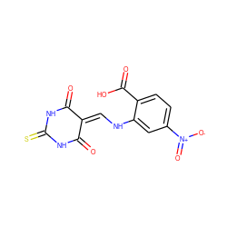 O=C1NC(=S)NC(=O)C1=CNc1cc([N+](=O)[O-])ccc1C(=O)O ZINC000473086290