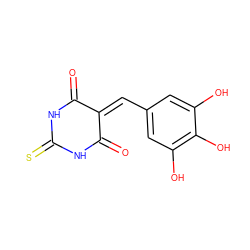 O=C1NC(=S)NC(=O)C1=Cc1cc(O)c(O)c(O)c1 ZINC000003637640