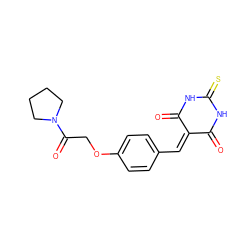 O=C1NC(=S)NC(=O)C1=Cc1ccc(OCC(=O)N2CCCC2)cc1 ZINC000004649351