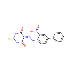 O=C1NC(=S)NC(=O)C1=NNc1ccc(-c2ccccc2)cc1[N+](=O)[O-] ZINC000004750913