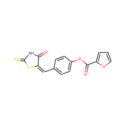 O=C1NC(=S)S/C1=C/c1ccc(OC(=O)c2ccco2)cc1 ZINC000003032560