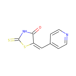 O=C1NC(=S)S/C1=C/c1ccncc1 ZINC000001234198