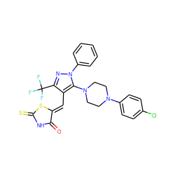 O=C1NC(=S)S/C1=C\c1c(C(F)(F)F)nn(-c2ccccc2)c1N1CCN(c2ccc(Cl)cc2)CC1 ZINC000028822816