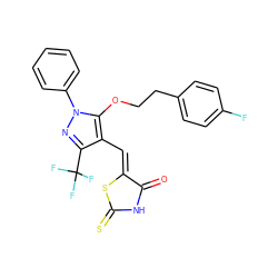 O=C1NC(=S)S/C1=C\c1c(C(F)(F)F)nn(-c2ccccc2)c1OCCc1ccc(F)cc1 ZINC000028822872