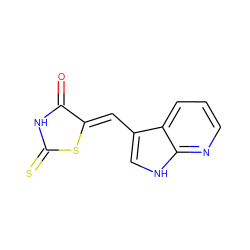 O=C1NC(=S)S/C1=C\c1c[nH]c2ncccc12 ZINC000145684412