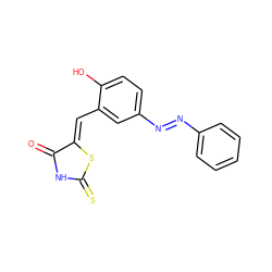 O=C1NC(=S)S/C1=C\c1cc(/N=N/c2ccccc2)ccc1O ZINC000103305787