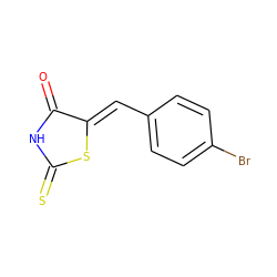 O=C1NC(=S)S/C1=C\c1ccc(Br)cc1 ZINC000012689715