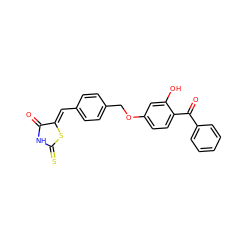 O=C1NC(=S)S/C1=C\c1ccc(COc2ccc(C(=O)c3ccccc3)c(O)c2)cc1 ZINC000026274309