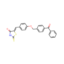 O=C1NC(=S)S/C1=C\c1ccc(OCc2ccc(C(=O)c3ccccc3)cc2)cc1 ZINC000026267098