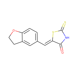 O=C1NC(=S)S/C1=C\c1ccc2c(c1)CCO2 ZINC000048625073