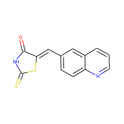 O=C1NC(=S)S/C1=C\c1ccc2ncccc2c1 ZINC000009908493