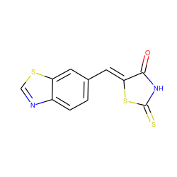 O=C1NC(=S)S/C1=C\c1ccc2ncsc2c1 ZINC000653725053