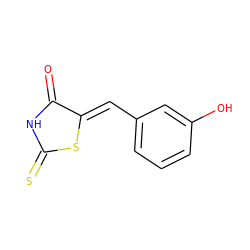 O=C1NC(=S)S/C1=C\c1cccc(O)c1 ZINC000012407284