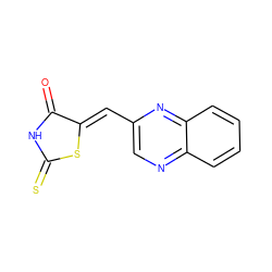 O=C1NC(=S)S/C1=C\c1cnc2ccccc2n1 ZINC000008220427