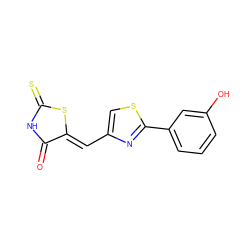 O=C1NC(=S)S/C1=C\c1csc(-c2cccc(O)c2)n1 ZINC001772642200