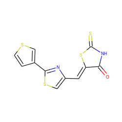 O=C1NC(=S)S/C1=C\c1csc(-c2ccsc2)n1 ZINC000063275048