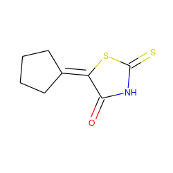 O=C1NC(=S)SC1=C1CCCC1 ZINC000004021308