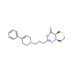 O=C1NC(CCCN2CC=C(c3ccccc3)CC2)=N[C@@H]2CCSC[C@H]12 ZINC000028523076