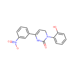 O=C1NC(c2cccc([N+](=O)[O-])c2)=CCN1c1ccccc1O ZINC000000620751