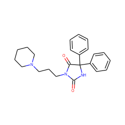 O=C1NC(c2ccccc2)(c2ccccc2)C(=O)N1CCCN1CCCCC1 ZINC000033823602