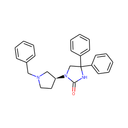 O=C1NC(c2ccccc2)(c2ccccc2)CN1[C@H]1CCN(Cc2ccccc2)C1 ZINC000034802159