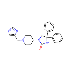 O=C1NC(c2ccccc2)(c2ccccc2)CN1C1CCN(Cc2c[nH]cn2)CC1 ZINC000034802347