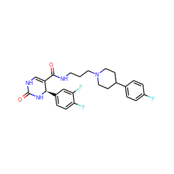 O=C1NC=C(C(=O)NCCCN2CCC(c3ccc(F)cc3)CC2)[C@@H](c2ccc(F)c(F)c2)N1 ZINC000013809168