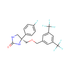 O=C1NC[C@@](COCc2cc(C(F)(F)F)cc(C(F)(F)F)c2)(c2ccc(F)cc2)N1 ZINC000028570129