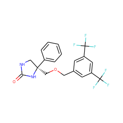 O=C1NC[C@@](COCc2cc(C(F)(F)F)cc(C(F)(F)F)c2)(c2ccccc2)N1 ZINC000013983515