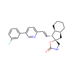 O=C1NC[C@@]2(C[C@@H]3CCCC[C@@H]3[C@H]2/C=C/c2ccc(-c3cccc(F)c3)cn2)O1 ZINC000103247435