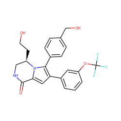 O=C1NC[C@@H](CCO)n2c1cc(-c1cccc(OC(F)(F)F)c1)c2-c1ccc(CO)cc1 ZINC000207208171