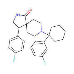 O=C1NC[C@@H](c2ccc(F)cc2)C12CCN(C1(c3cccc(F)c3)CCCCC1)CC2 ZINC000036222082